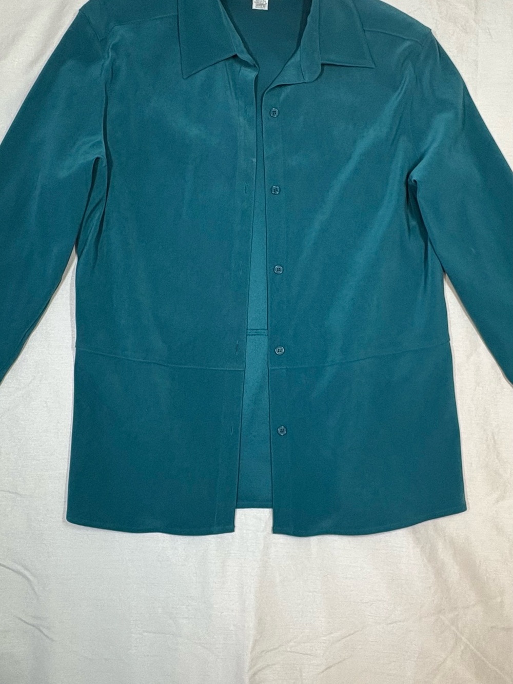 Casual Corner Teal Button-Front Shirt Jacket